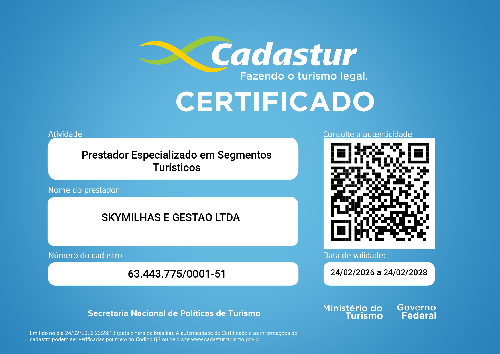 Certificado Cadastur